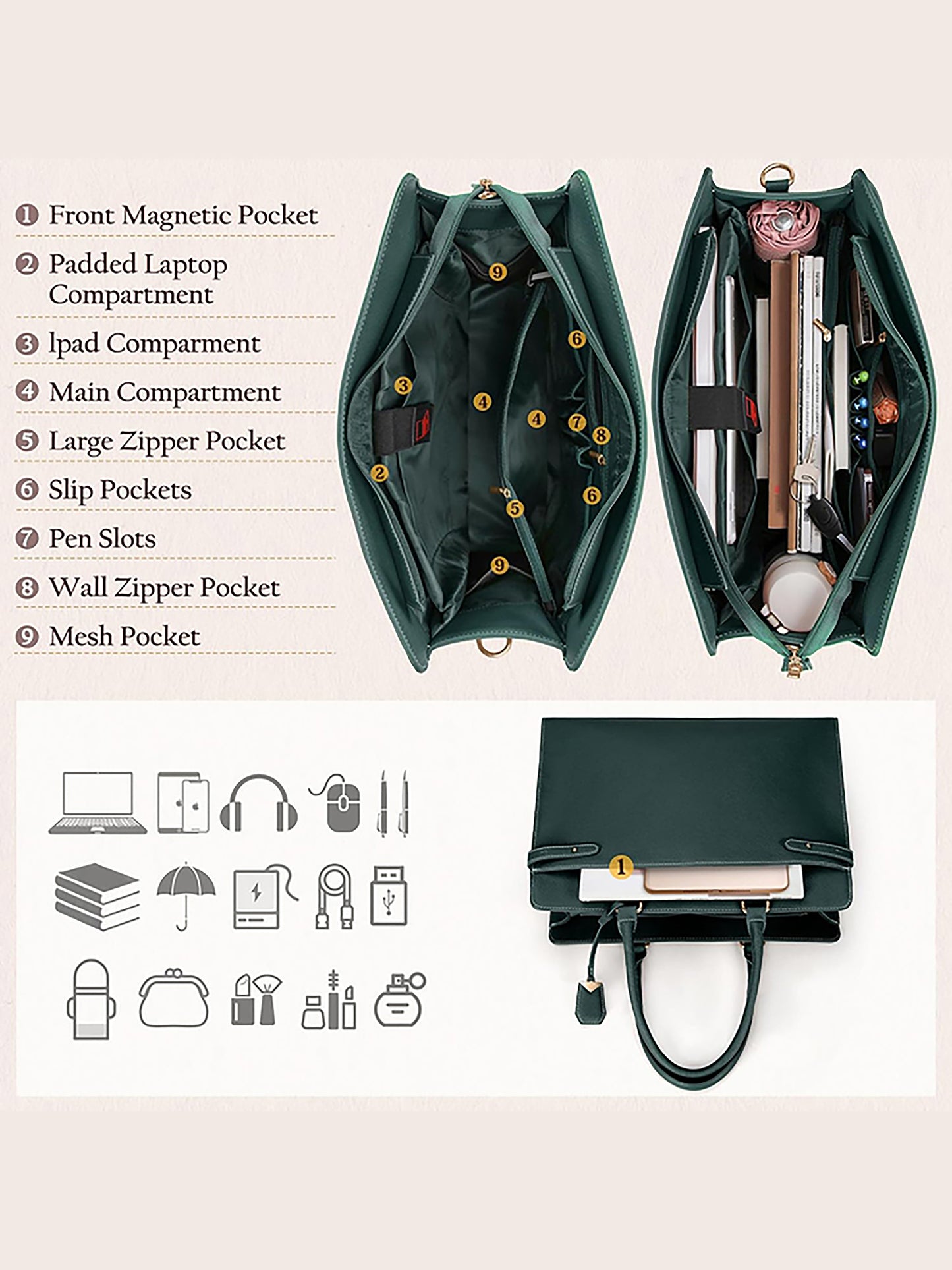 AQUA TOTE BAG + WALLET